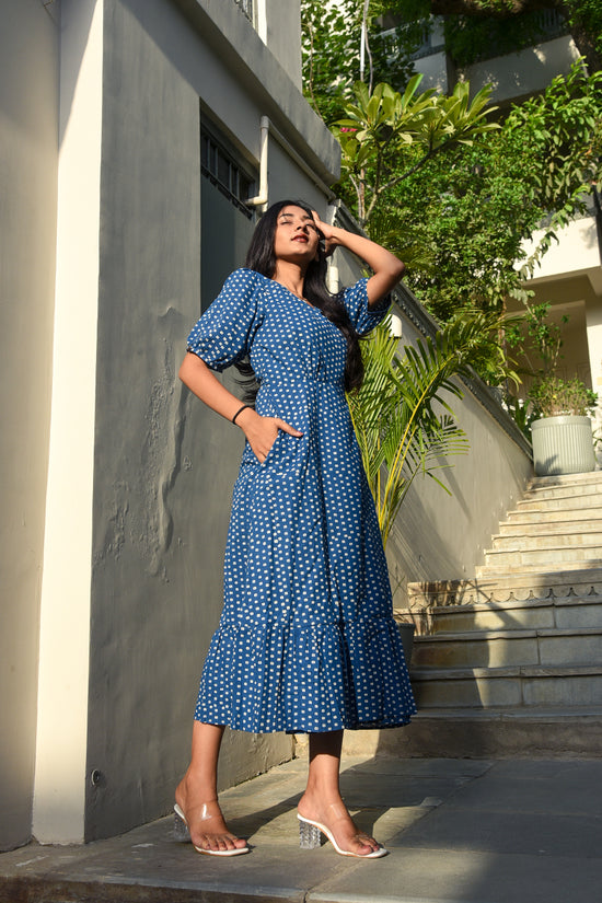 Ava Wrap Dress navy