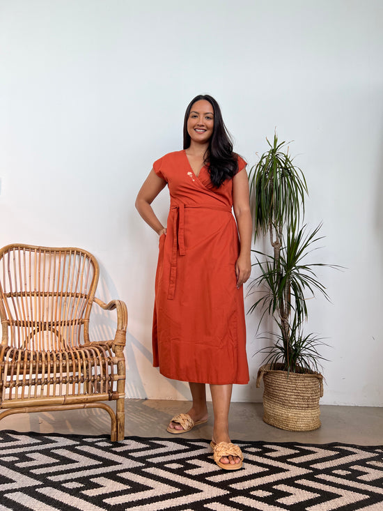 Kali Wrap Dress amber