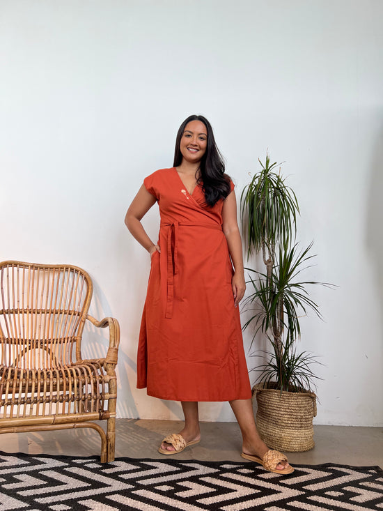 Kali Wrap Dress amber