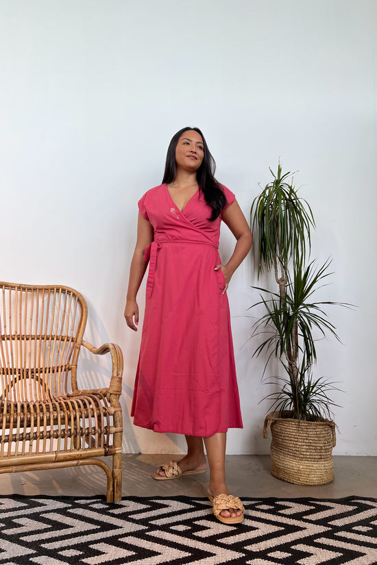 Kali Wrap Dress cherry