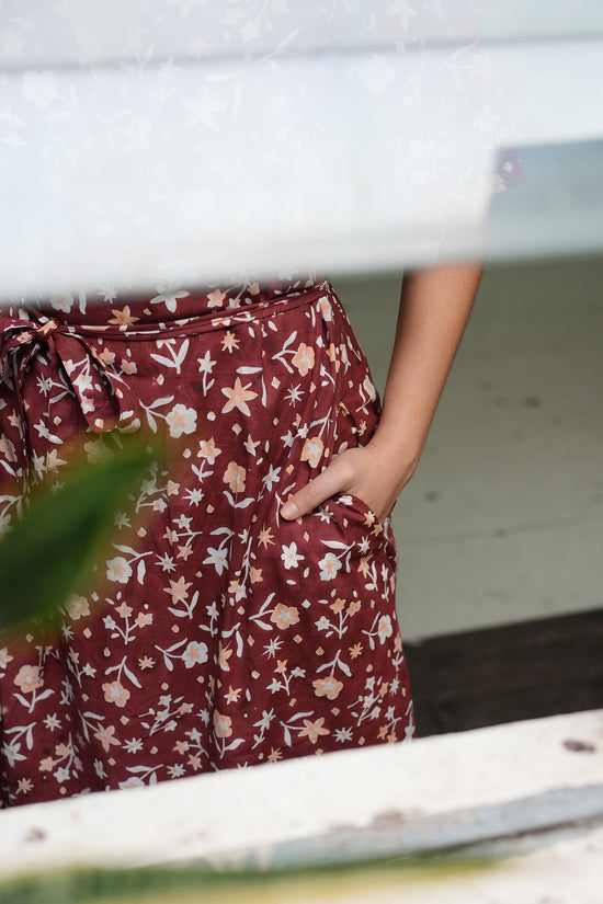 Bria Wrap Dress maroon