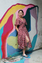 Bria Wrap Dress maroon