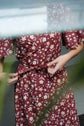 Bria Wrap Dress maroon