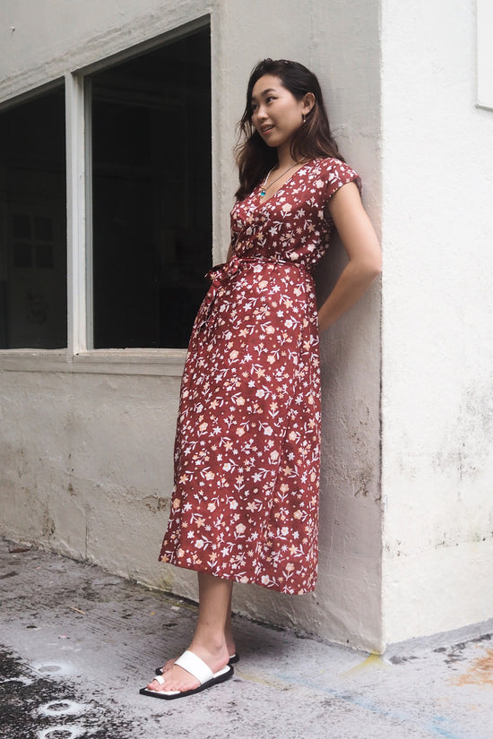 Kali Wrap Dress maroon